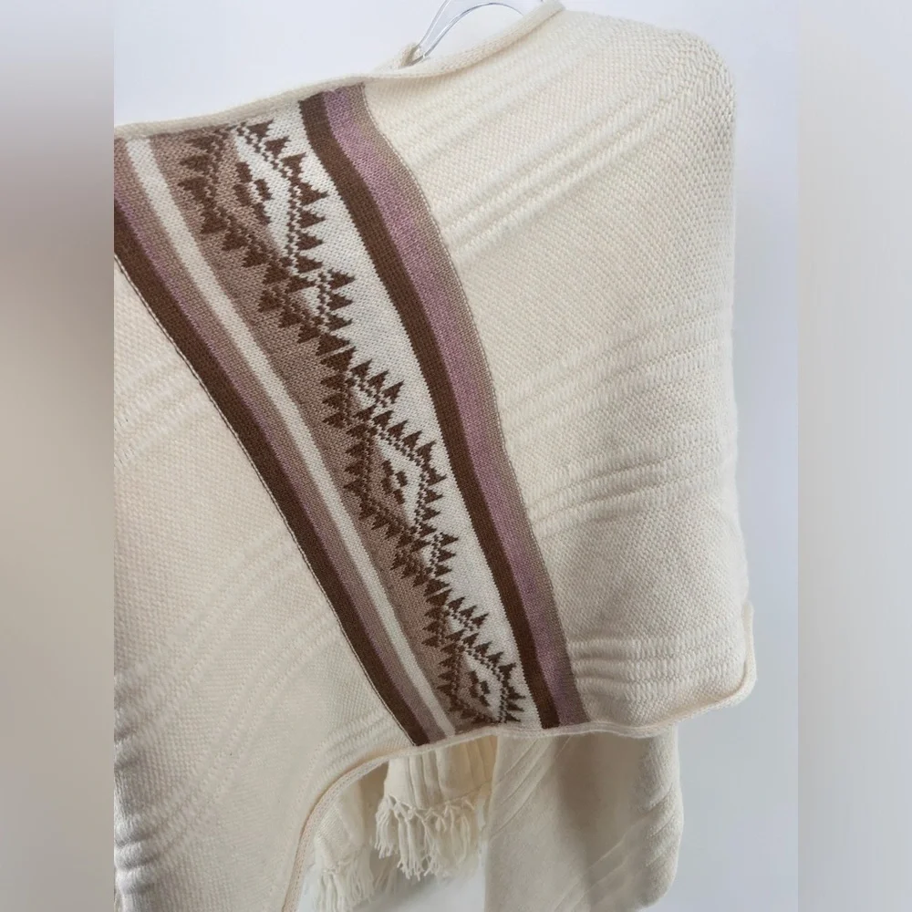 Faherty X B. Yellowtail Alpaca Sandstone Sweater Poncho $348 Beige